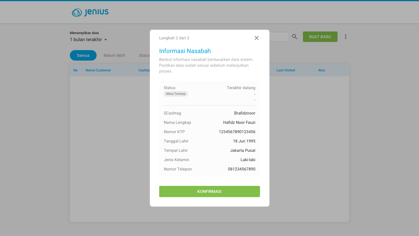 Account Detail — Not Active