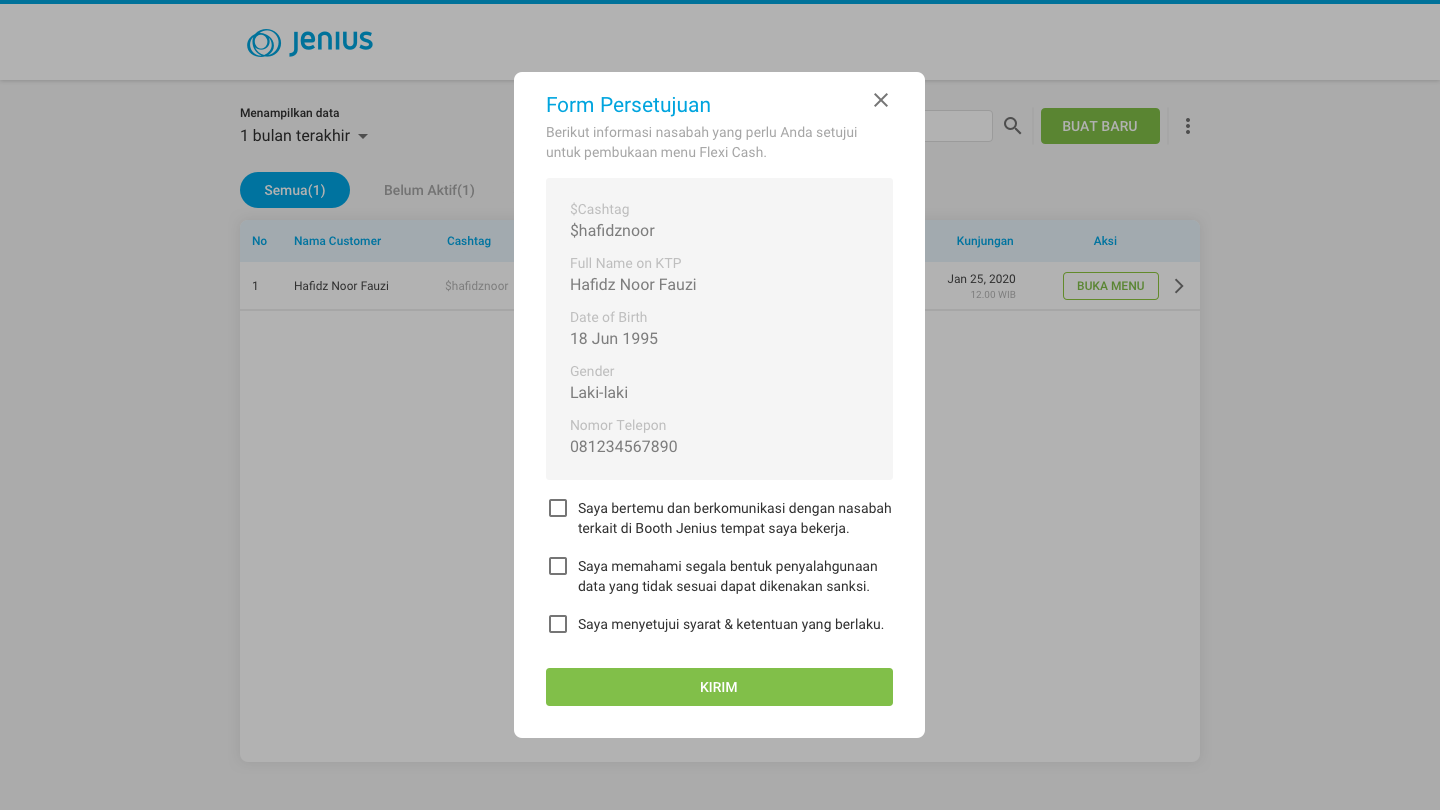Agreement Form — Sales