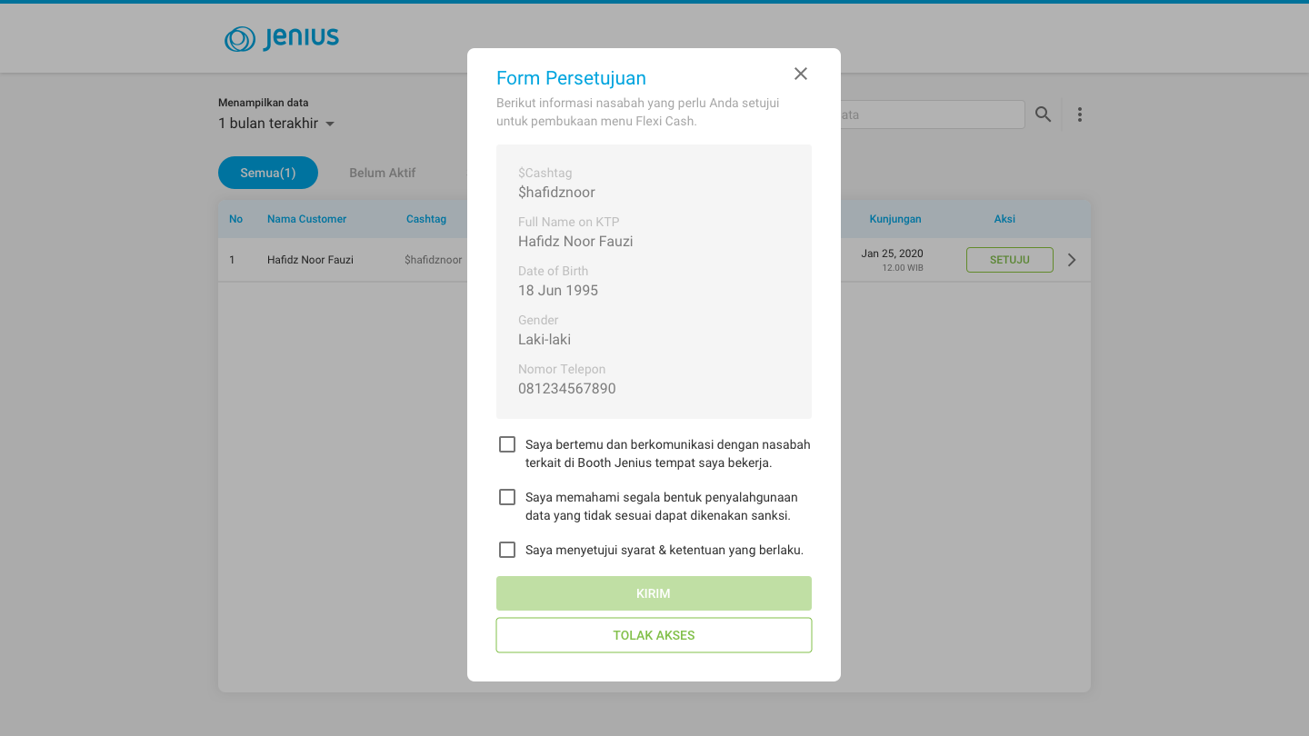 Agreement Form — Team Lead
