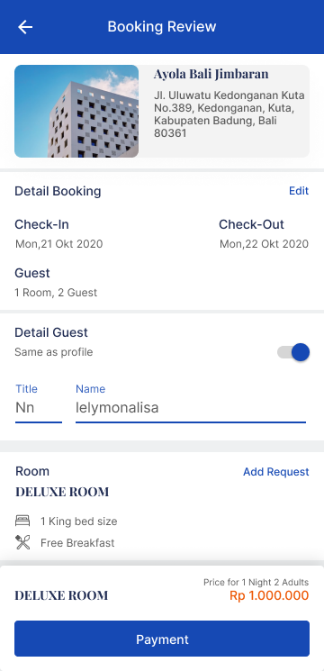 Booking — Screen 3