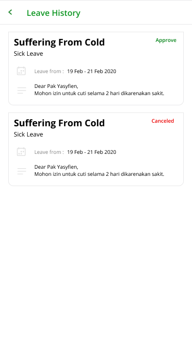 Leave History — Canceled